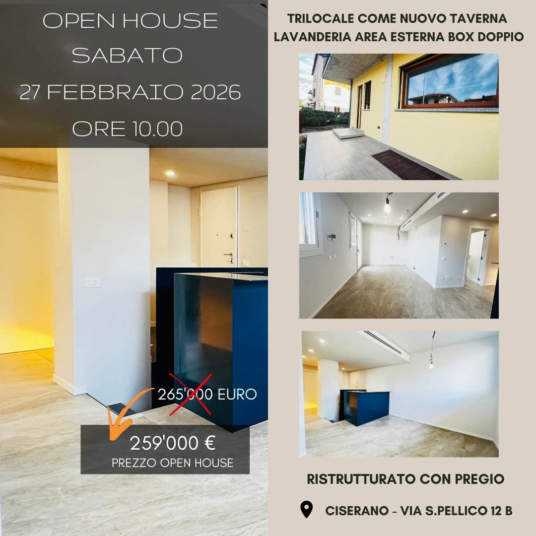 OPEN HOUSE SABATO 27 FEBBRAIO Trilocale ristrutturato Box Doppio OPEN HOUSE SABATO 27 FEBBRAIO Trilocale ristrutturato Box Doppio